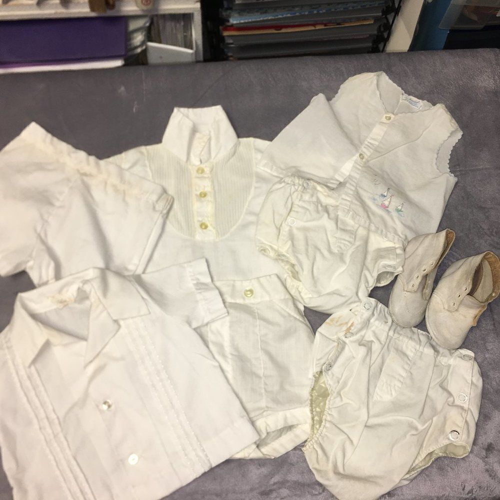 8 Piece Lot Vintage Infants Clothing Misc. Sizes